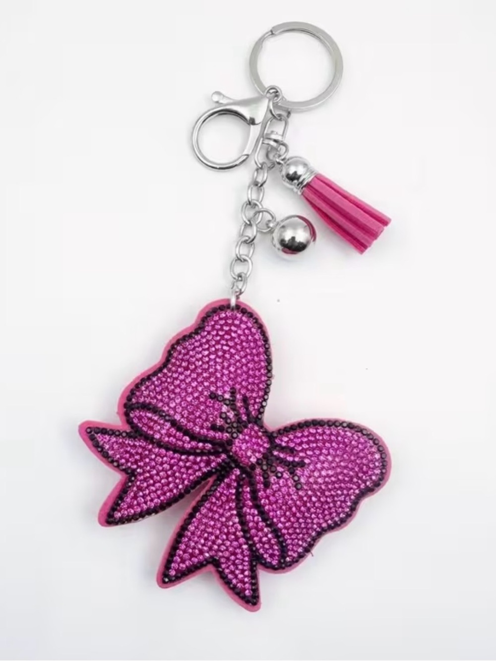Rhinestone Blue Bow Keyring bag backpack charm